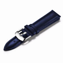 Blue wholesale leather chain silver color wrist genuine leather watch strap quick release men bracelet leather straps